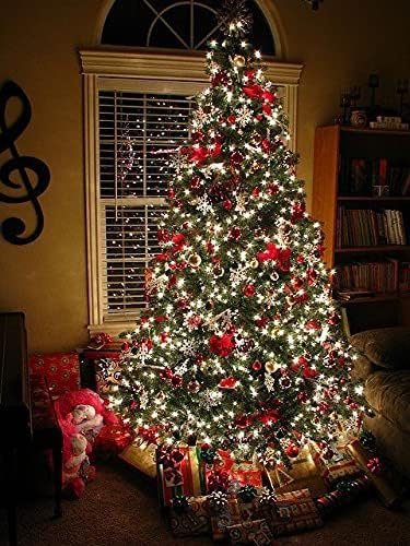 2-Pack Connectable Christmas Lights Outdoor, Total 164FT 400LED Christmas String Lights Waterproof with 8 Modes & Timer, Green Wire Twinkle Lights for Xmas Tree Decorations Outdoor Indoor, Cool White