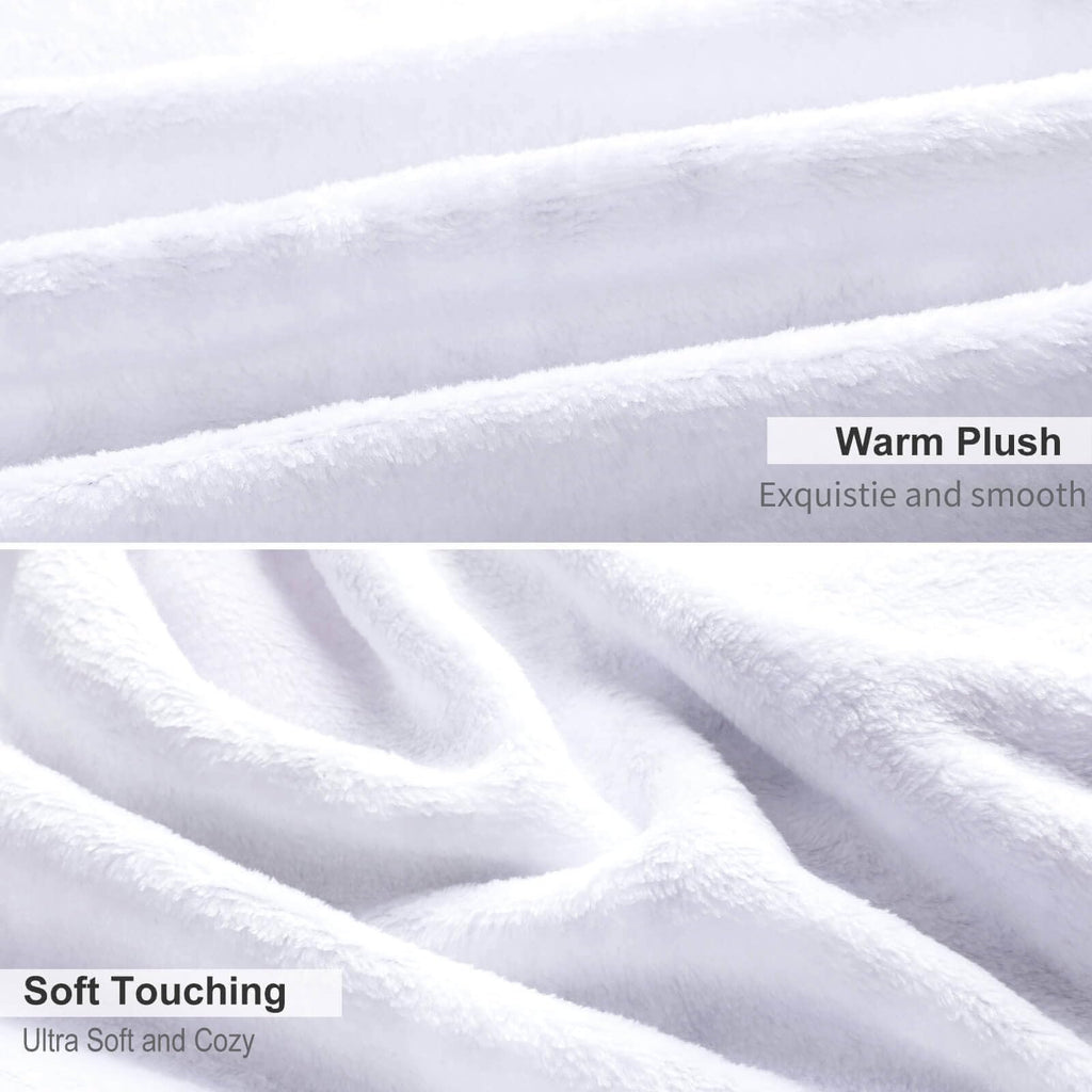 Halloween Throw Blanket 60" x 50" - Soft Flannel Ghost Blanket, Cozy Plush for Couch, Sofa & Bed, Fall Winter Decor, for Kids & Adults (Purple)