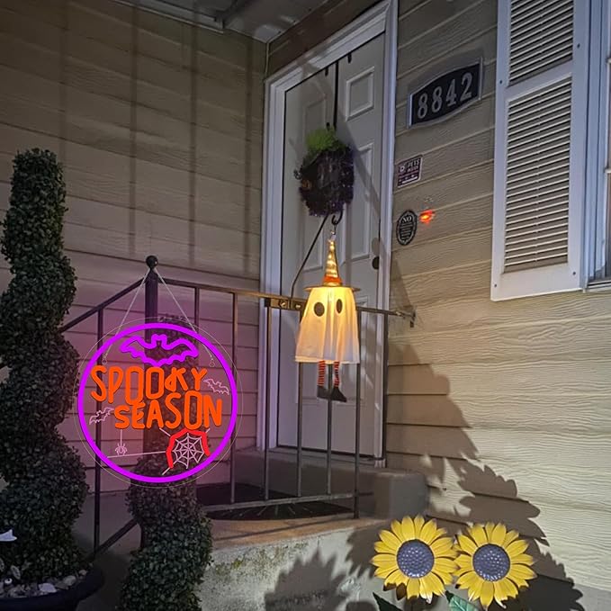 Spooky Season Neon Sign, LED Halloween Neon Light for Décor, Halloween Parties, Gift,USB Powered, Dimmable