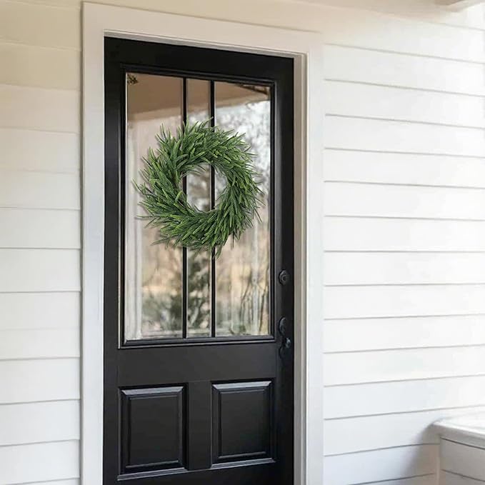 24 Inch Pine Wreath Christmas Wreaths for Front Door, Real Touch Pine Wreath Large Artificial Green Wreaths for Walls Windows Porches Farmhouse Indoor Outdoor Home Decor