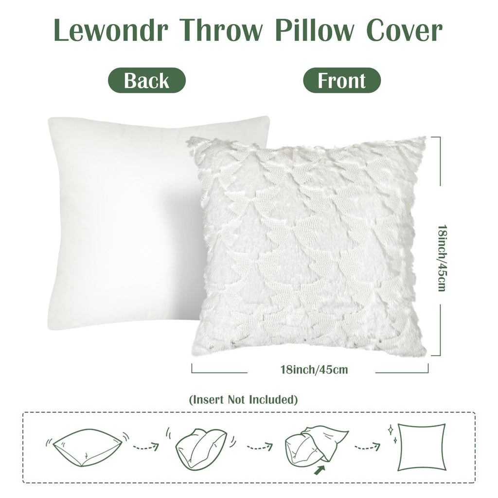 Lewondr Christmas Throw Pillow Cover 18x18, Set of 2 Super Soft Pillow Covers Velvet Christmas Tree Embroidery Decorative Throw Pillowcase for Living Room Bed Couch Sofa Car Home Decor, White