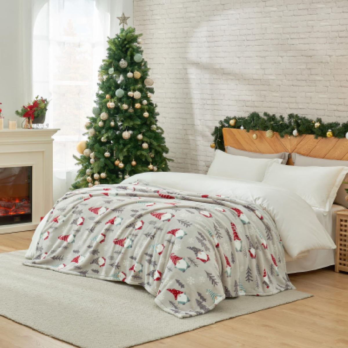 Cozy Bliss Gnome Throw Blanket Christmas Blanket Warm MilkyPlush™ Throw Blanket, Ultra Soft Cozy Blanket for Couch,Sofa and Bed(Xmas Gnome,50"x60")