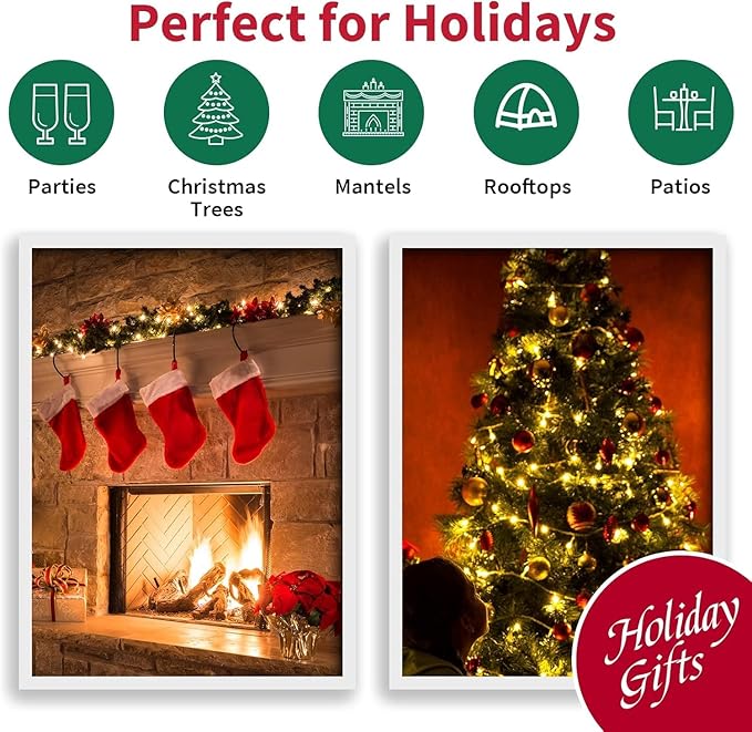 LAMPHOME 33ft Christmas Decorative Mini Lights, 100 LED Transparent Wire Fairy Starry String Lights Plug in, 11 Lighting Modes, for Indoor Outdoor Xmas Tree Wedding Party Decoration (Warm White)