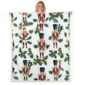 Feelyou Christmas Fleece Throw Blanket Throw 50"x60" Nutcracker Plush Blanket Snowflake Sherpa Santa Claus