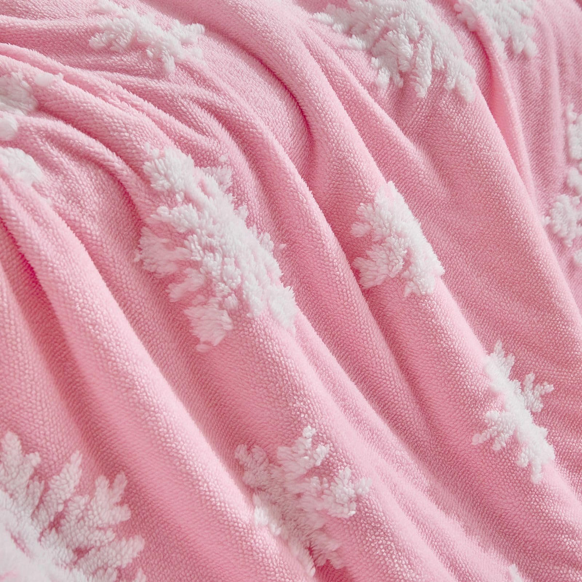 LenLuck Pink Christmas Blanket 50"x60", Soft Flannel Fleece Front & Sherpa Back, Snowflakes Throw Blanket for Couch, Fluffy Fuzzy Blanket, Christmas Decor Gift for Women, Men
