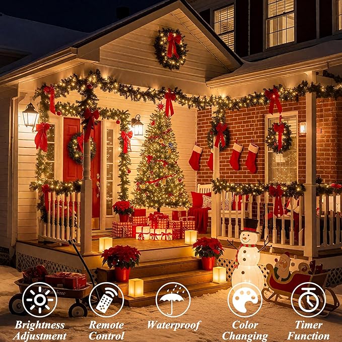 LitHome Color Changing Christmas String Lights, 35 Colors 66Ft 200 LED Christmas Lights Outdoor with Remote, Connectable Plug in RGB String Light for Xmas Tree Indoor Outside Party Holiday Decoration
