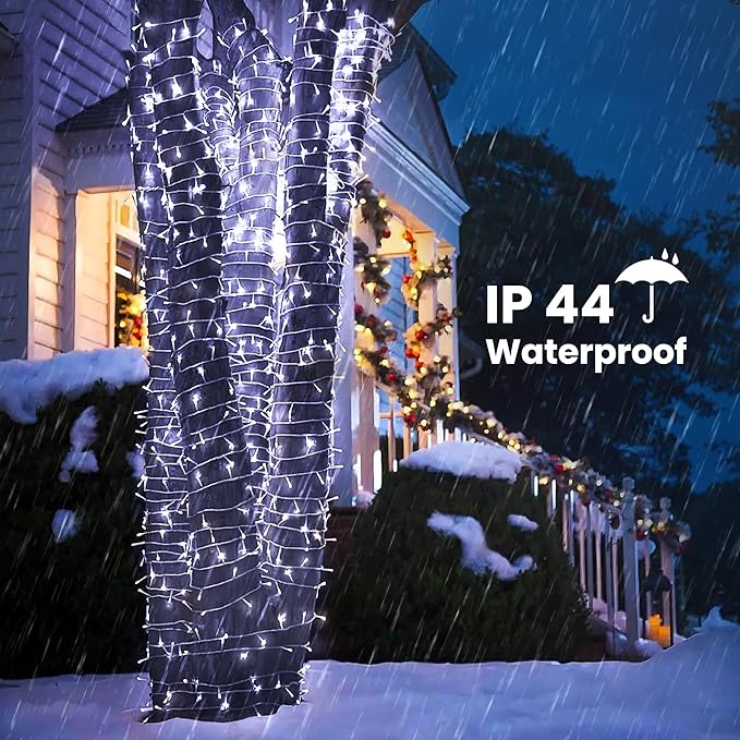 175Ft Christmas Lights Outdoor, 500 LED Christmas String Lights with 8 Modes, Timer, Waterproof Fairy Twinkle Light for Party, Garden, Patio, Home, Weddings, Holiday, XmasTree Decorations (White)