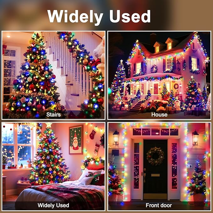 393 FT Christmas Light 1000 LED Xmas Lights Outdoor Christams String Lights Waterproof 8 Modes & Timer, Fairy Lights Plug in for Weeding, Patio, Party, Holiday,Christmas Decor (Multicolour)