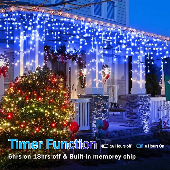 98FT Christmas Lights Outdoor Decorations 900LED Fairy String Light 12 Lighting Modes with Timer Memory Waterproof Christmas Light for Yard Roof Party Holiday Wedding Garden Decor