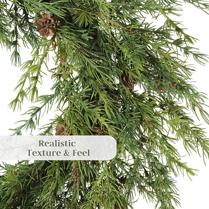 CG Hunter Holiday Collection Faux Wreath, Premium Artificial Indoor and Outdoor Large 28" Pinecone Christmas Wreath, Christmas Decorations and Holiday Greenery