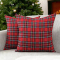 CARRIE HOME Red Tartan Plaid Christmas Throw Pillow Covers 20x20 Set of 2 Christmas Couch Pillow Covers Xmas Decor for Winter Holiday