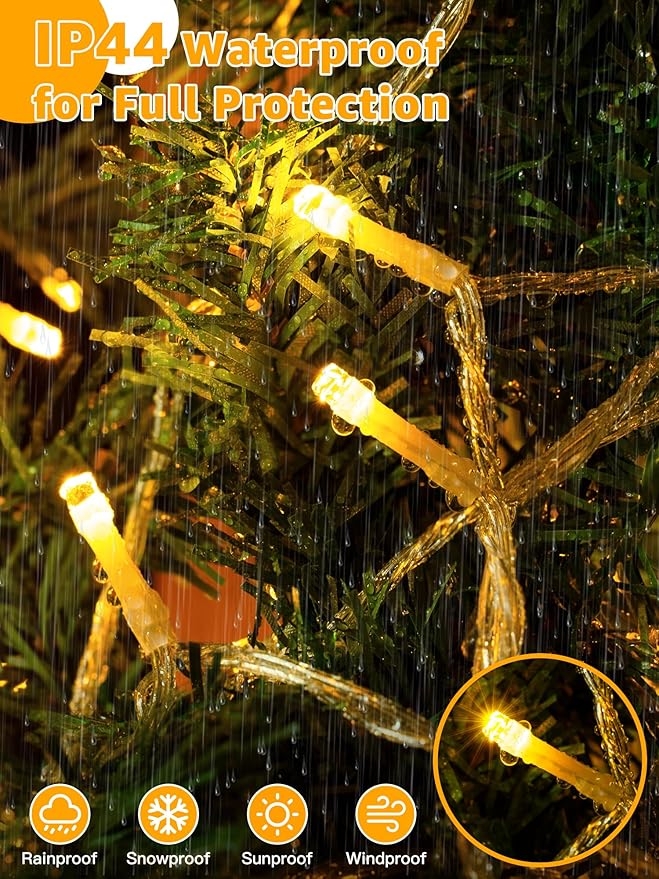 Christmas String Lights 1200LED 196FT, 8 Modes Dimmable Fairy Lights with Remote and Timer, Waterproof Christmas Lights for Festive Decoration Indoor Wedding Party Holiday (Warm White)