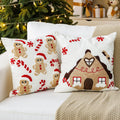 Breling 2 Pack Christmas Pillow Covers 18 x 18 Inch 3D Embroidered Gingerbread Man Throw Pillow Cover Christmas Gingerbread House Tufted Cushion Case Decorative Holiday Decor for Home Couch Bed Sofa