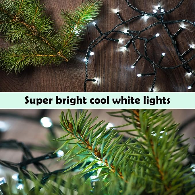 Bright Christmas Lights Outdoor 800 LED Christmas String Lights, 272ft 8 Modes Timer Fairy Twinkle Tree Lights for Home, Party, Holiday, Indoor Xmas Decorations Cool White