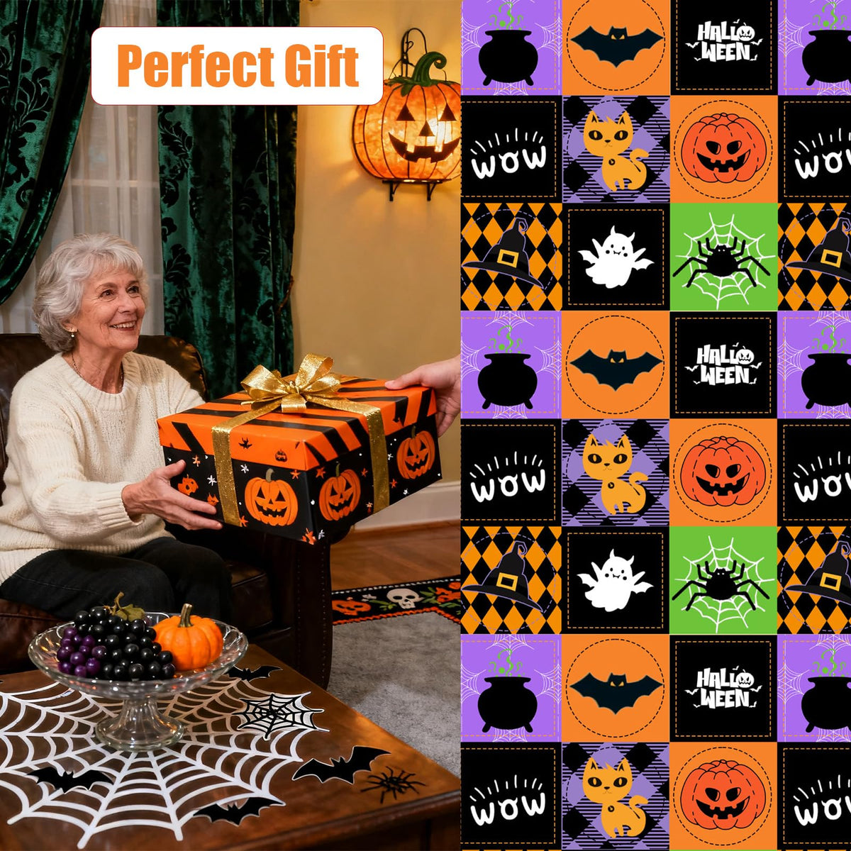 Halloween Throw Blanket Reversible, Cute Blanket Halloween 50"x70" for Couch, Bed, Sofa - Soft Plush Fleece Cartoon Pumpkin Print Decor Gifts (Style B)