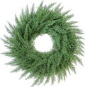 24 Inch Christmas Cedar Cypress Wreath – Artificial Greenery Wreath for Front Door, Farmhouse Holiday Winter Decor and Year-Round Indoor Outdoor Home Decoration