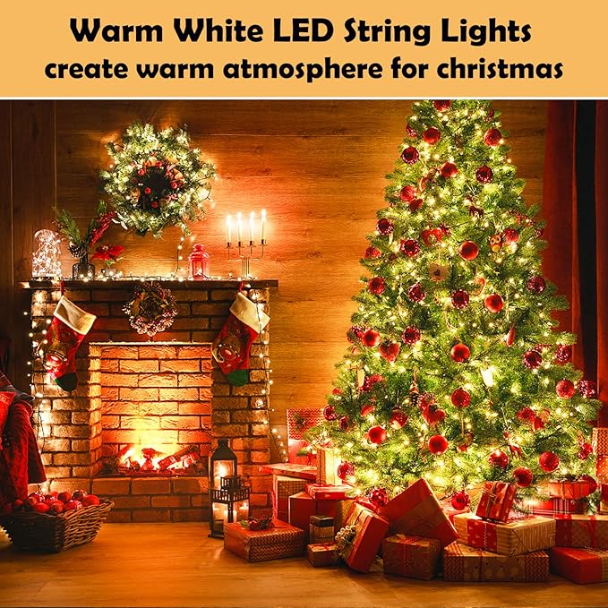 Bright Christmas Lights Outdoor 800 LED Christmas String Lights, 272ft 8 Modes Timer Fairy Twinkle Tree Lights for Home, Party, Holiday, Halloween Indoor Xmas Decorations Warm White