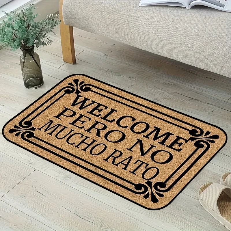 VIKAMA Coffee-Colored Floral Pattern Simple Door Mat, Home Entrance Carpet, Interior Decoration, Simple Home Decoration
