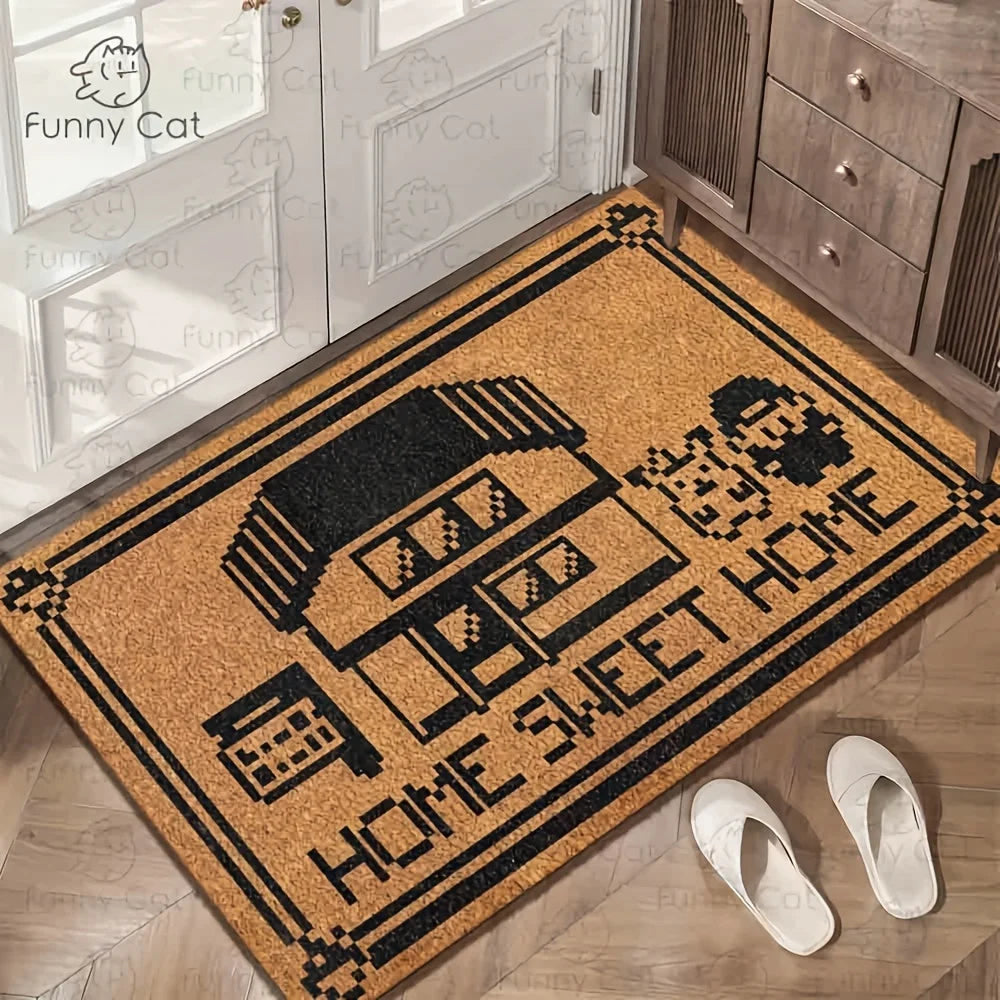 VIKAMA Sweet Home Carpet Creative Doormat Lightweight Welcome Mat Machine Washable Living Room Carpet Rug For Bedroom  Home Dec