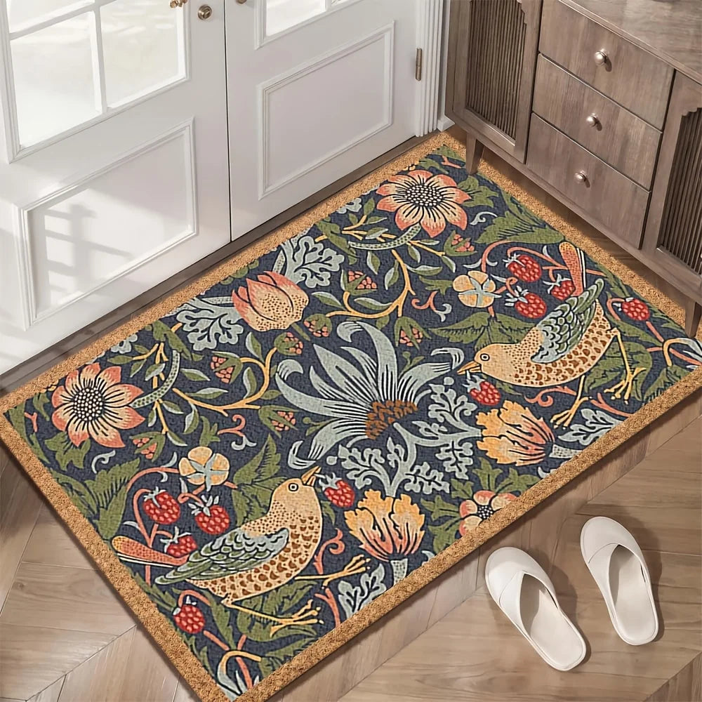 VIKAMA Vintage Carpet Premium Garden Pattern Doormat Welcome Mat Outdoor Carpet Rug For Bedroom Carpet For Live Room Home Decor