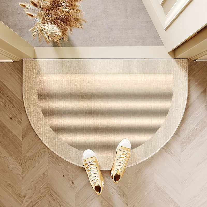 VIKAMA Modern Simple Entry Door Mat Semi-circular Non-slip Dirty Resistant Entryway Foot Mat Kitchen Carpet Home Decoration