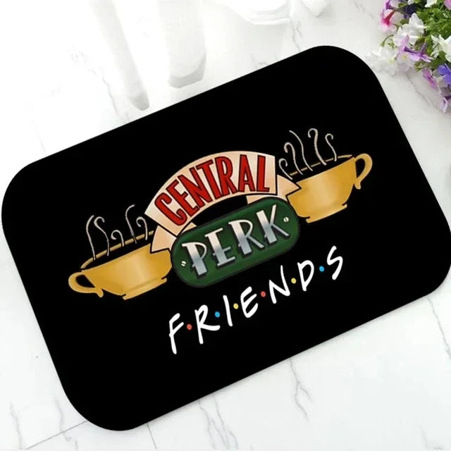 VIKAMA American Vintage Old Friends Entry Carpet Bedside Rug Door Mat Bedroom Floor Mat Simple Entrance Foot Mat Home Decor