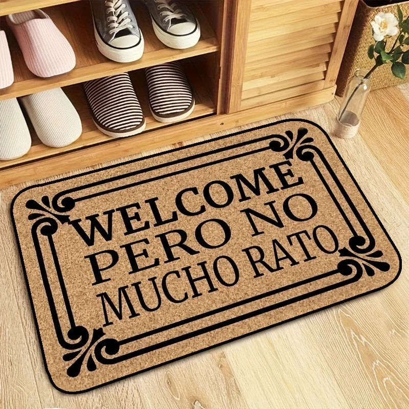 VIKAMA Coffee-Colored Floral Pattern Simple Door Mat, Home Entrance Carpet, Interior Decoration, Simple Home Decoration