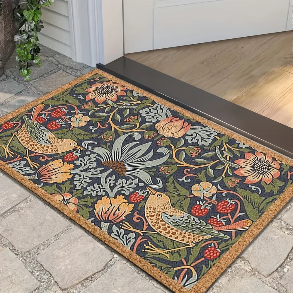 VIKAMA Vintage Carpet Premium Garden Pattern Doormat Welcome Mat Outdoor Carpet Rug For Bedroom Carpet For Live Room Home Decor