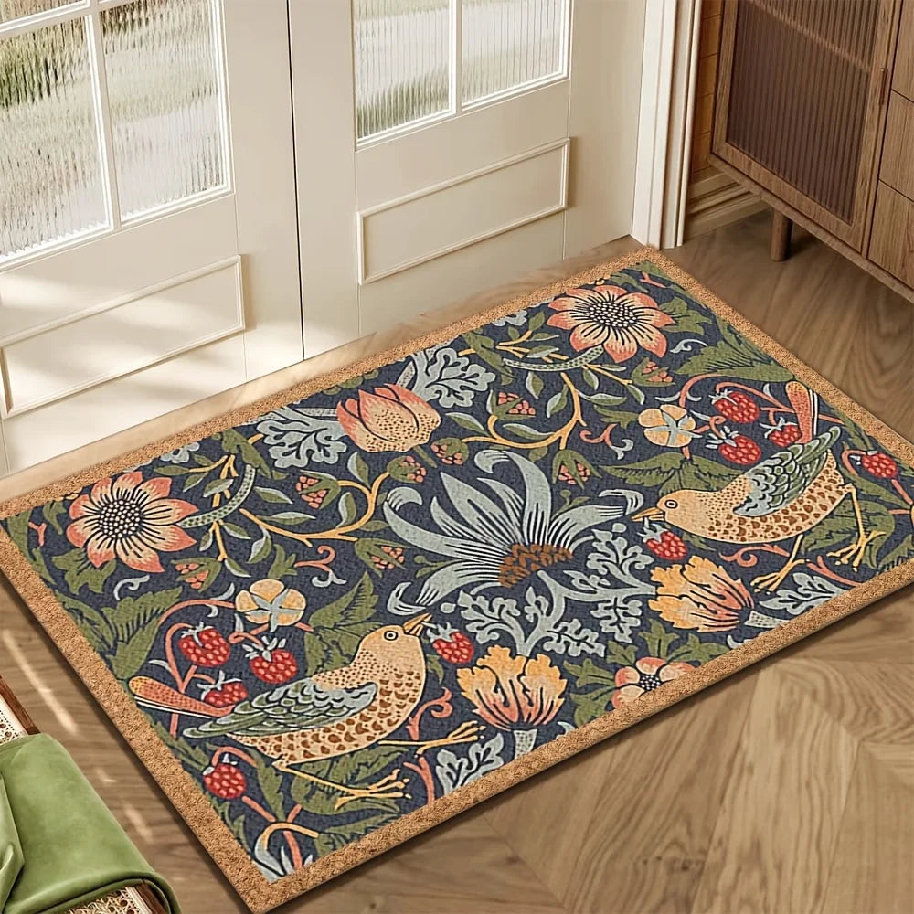 VIKAMA Vintage Carpet Premium Garden Pattern Doormat Welcome Mat Outdoor Carpet Rug For Bedroom Carpet For Live Room Home Decor