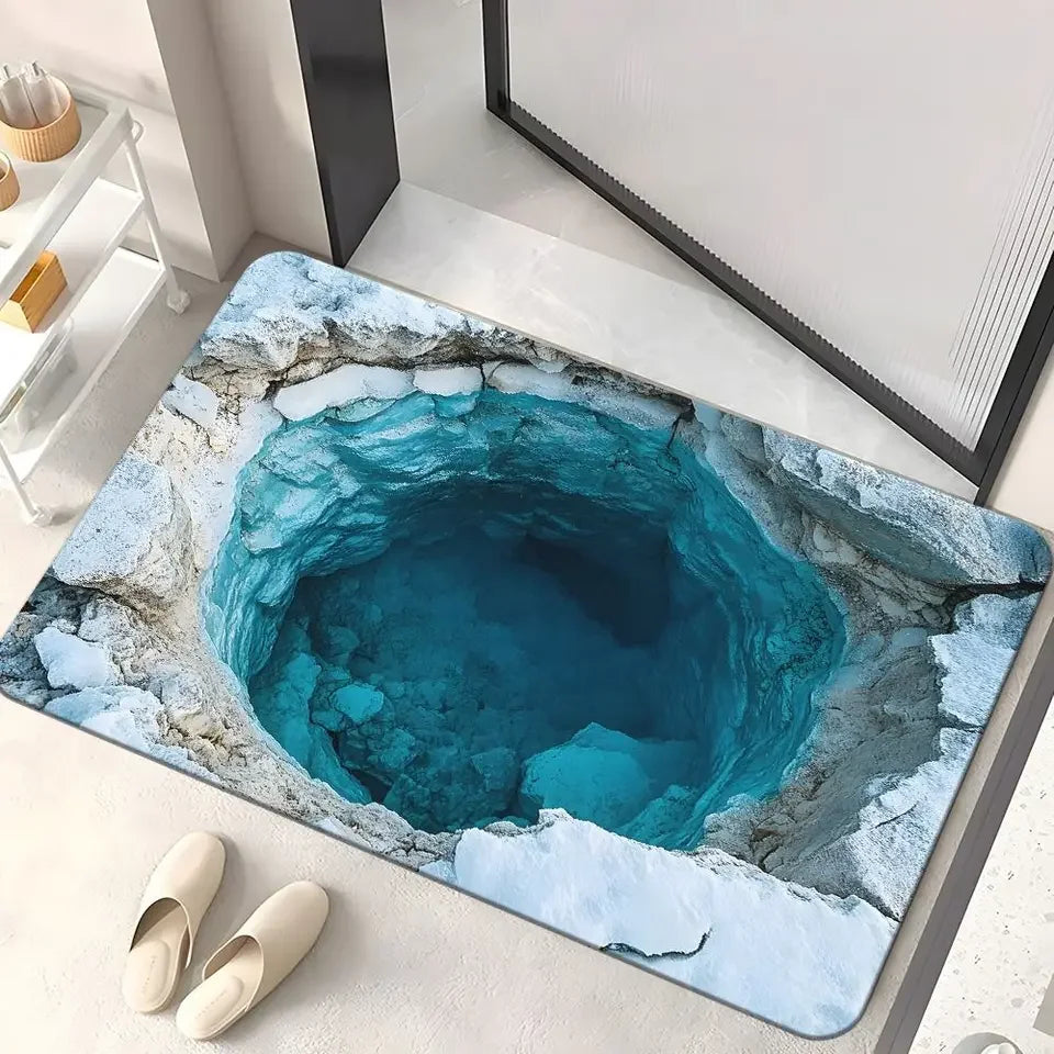 Visual Illusion Hole Endless Abyss Door Mat Bedroom, Kitchen, Home Anti Slip Door Mat Creative and Fun Home Decoration Carpet